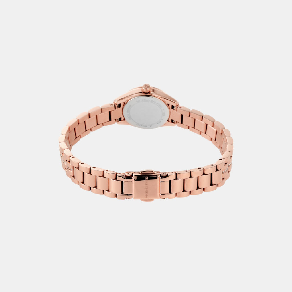 Lauryn Women Quartz White Mother Of Pearl Dial Analog Stainless Steel Watch MK4485