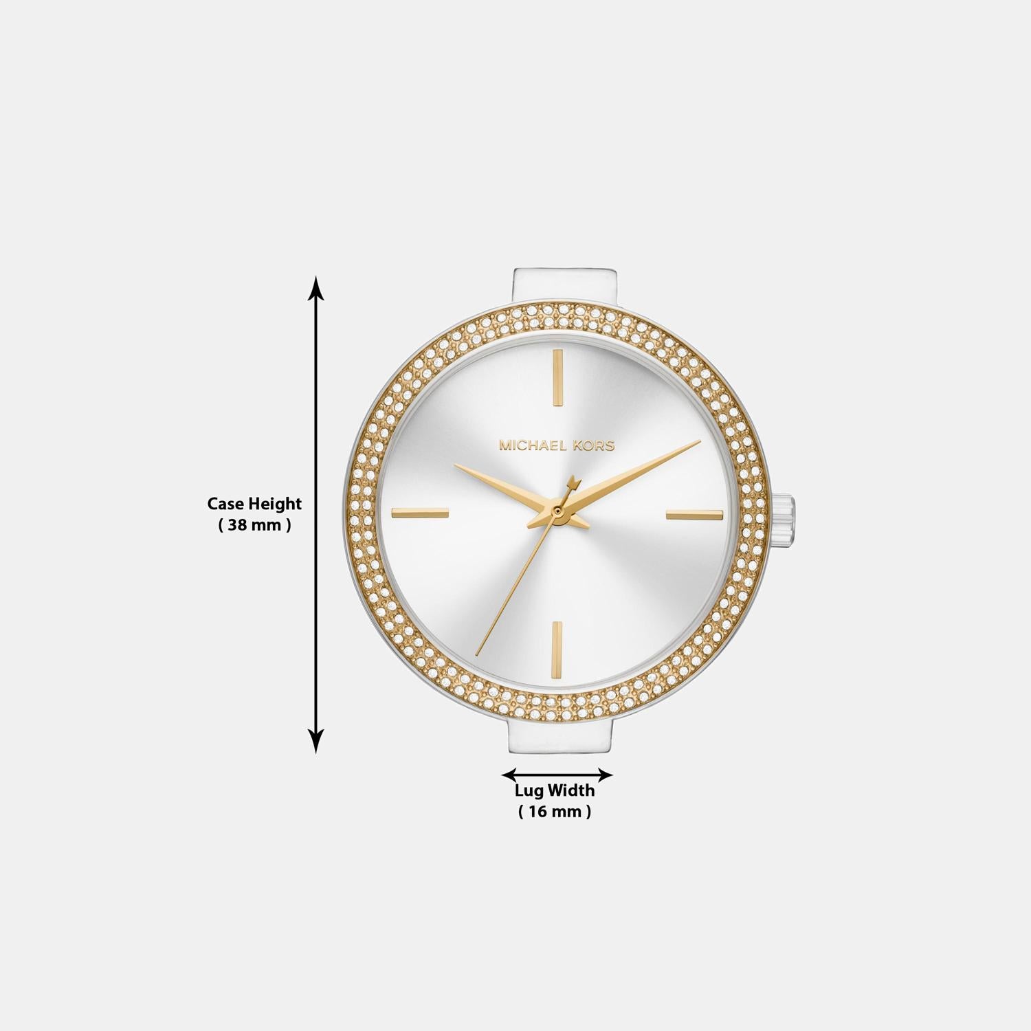 Catelyn Women Quartz White Dial Analog Stainless Steel Watch MK4633