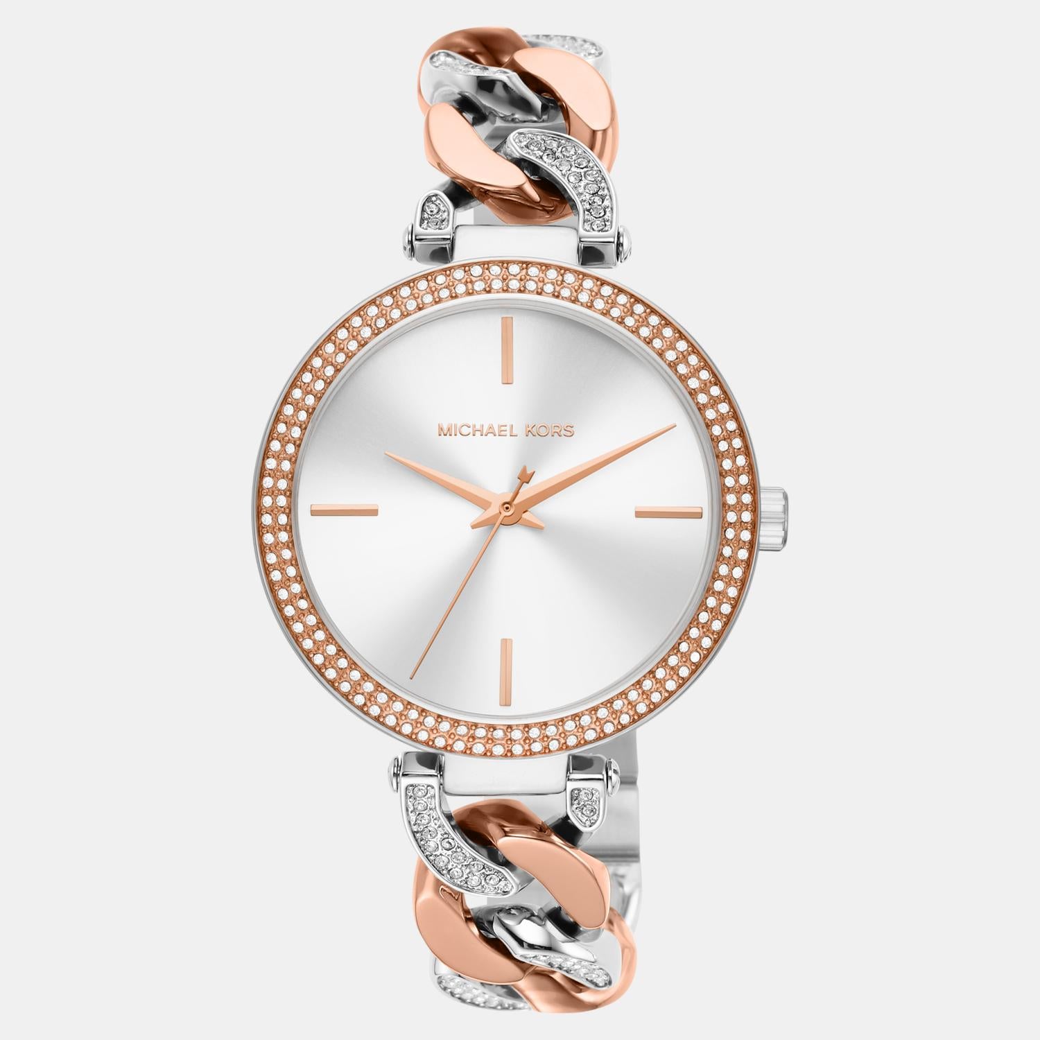 Catelyn Women Quartz White Dial Analog Stainless Steel Watch MK4634