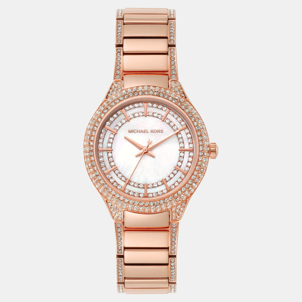 Sylvia Women Quartz White Dial Analog Stainless Steel Watch MK4656