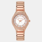 Sylvia Women Quartz White Dial Analog Stainless Steel Watch MK4656