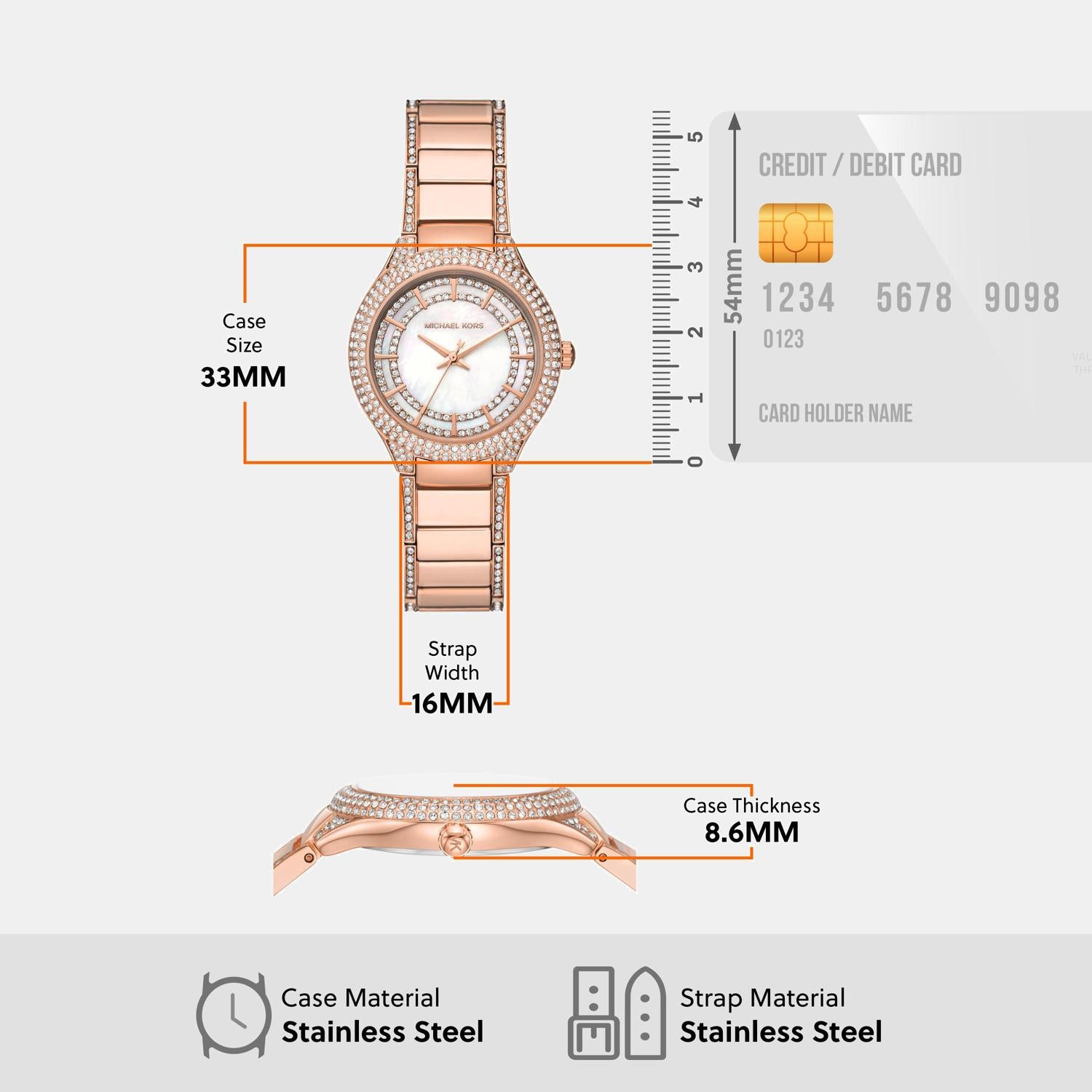 Sylvia Women Quartz White Dial Analog Stainless Steel Watch MK4656