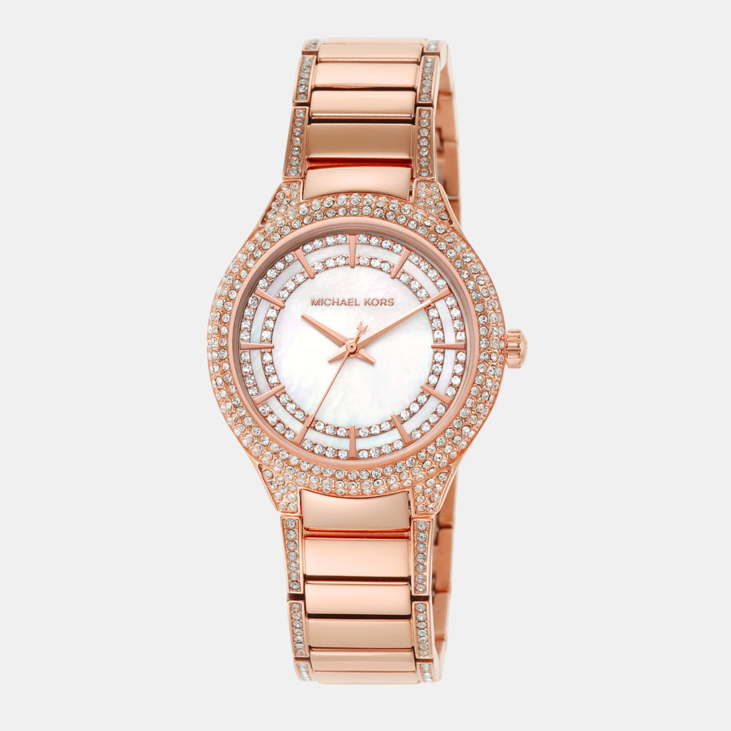 Sylvia Women Quartz White Dial Analog Stainless Steel Watch MK4656