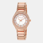 Sylvia Women Quartz White Dial Analog Stainless Steel Watch MK4656