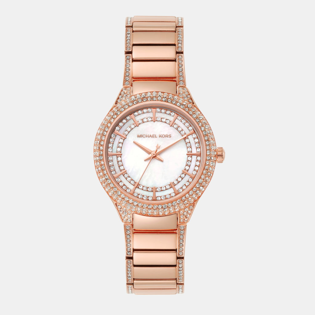 Sylvia Women Quartz White Dial Analog Stainless Steel Watch MK4656