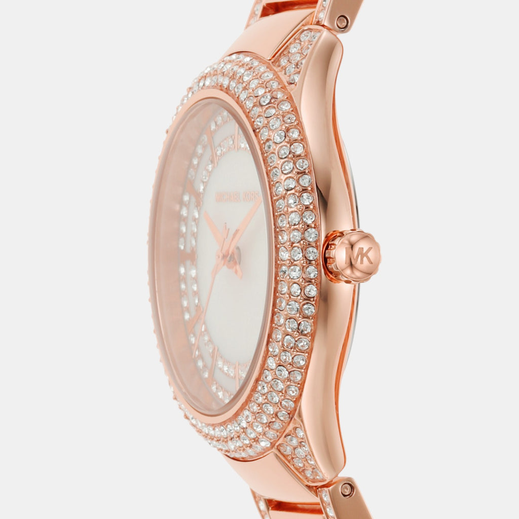 Sylvia Women Quartz White Dial Analog Stainless Steel Watch MK4656