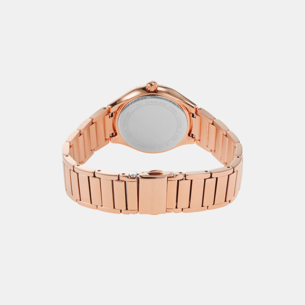 Sylvia Women Quartz White Dial Analog Stainless Steel Watch MK4656