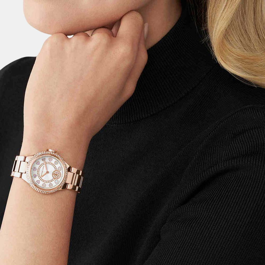 Camille Women Quartz White Dial Analog Stainless Steel Watch MK4700