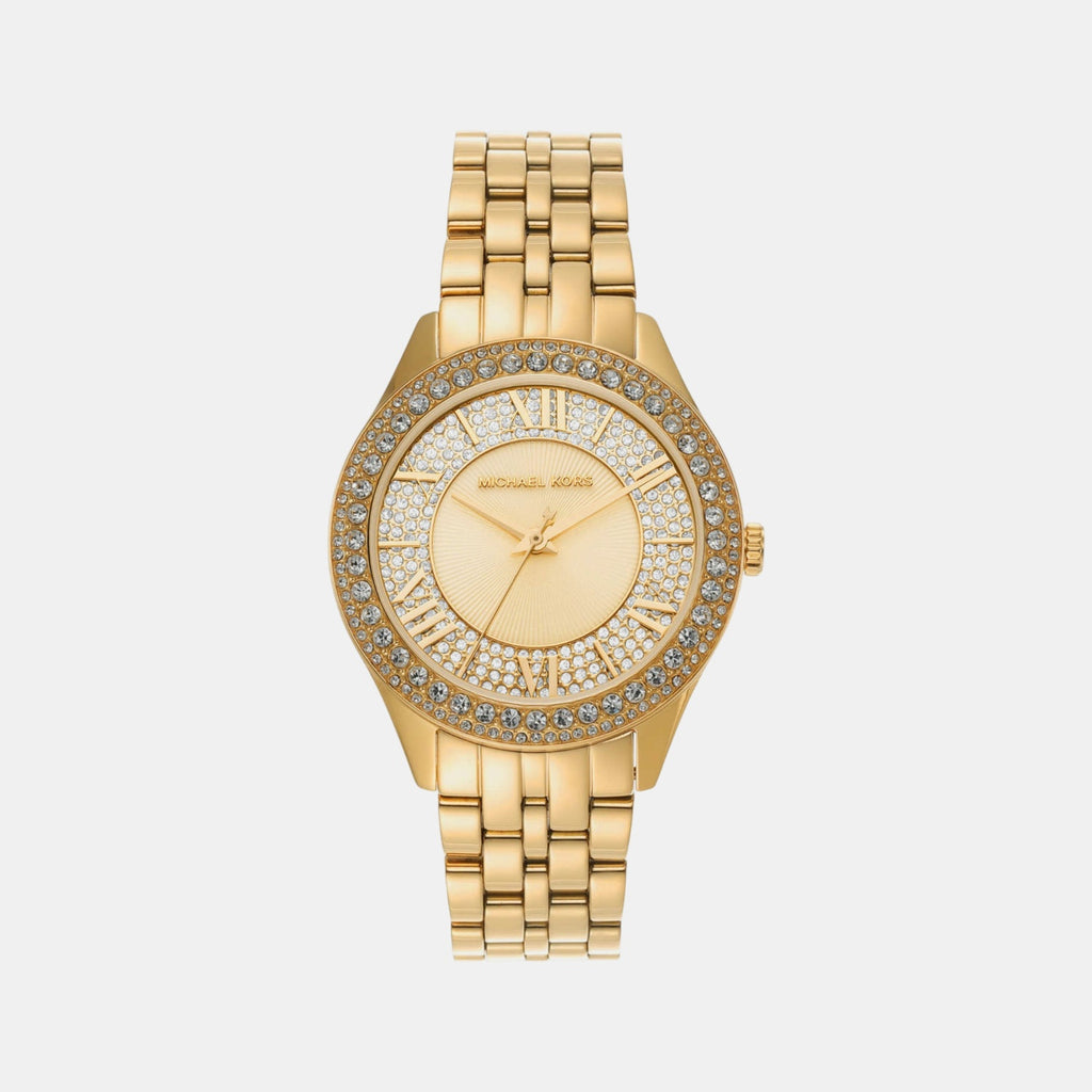 Harlowe Women Quartz Gold Dial Analog Stainless Steel Watch MK4709