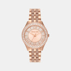 Harlowe Women Quartz Rose Gold Dial Analog Stainless Steel Watch MK4710