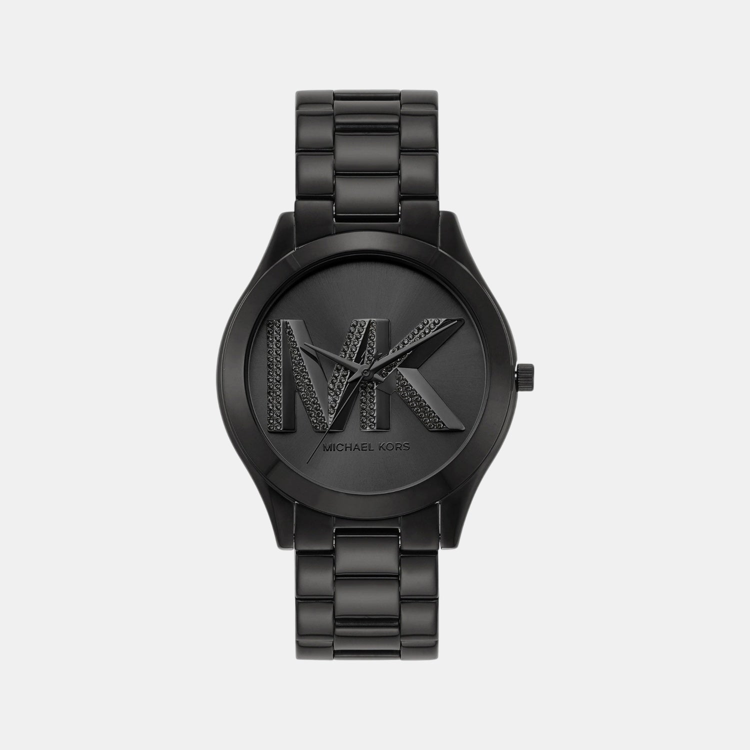 Slim Runway Women Quartz Black Dial Analog Stainless Steel Watch MK4734