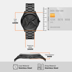 Slim Runway Women Quartz Black Dial Analog Stainless Steel Watch MK4734