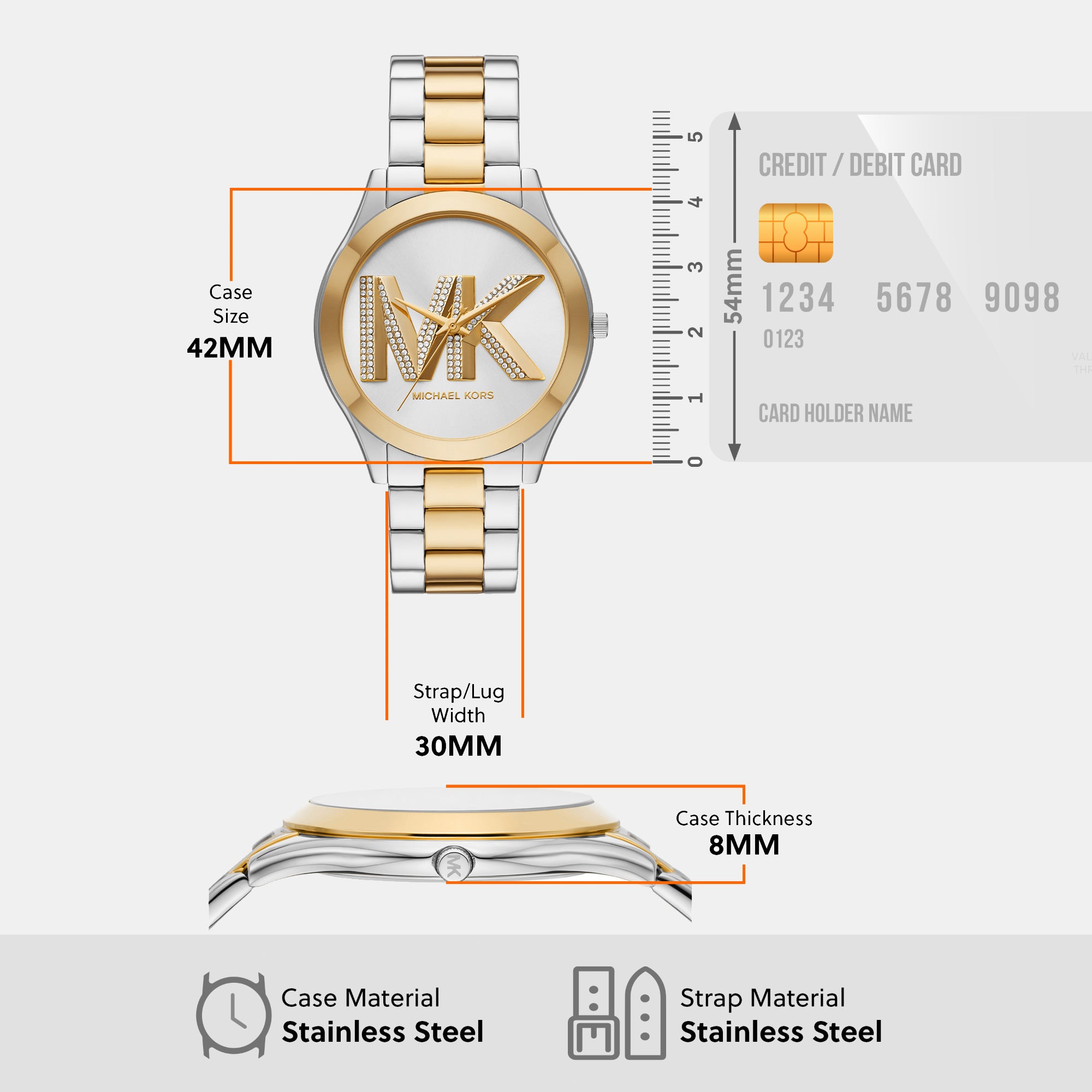 Michael Kors 42 mm Two Tone Quartz watch