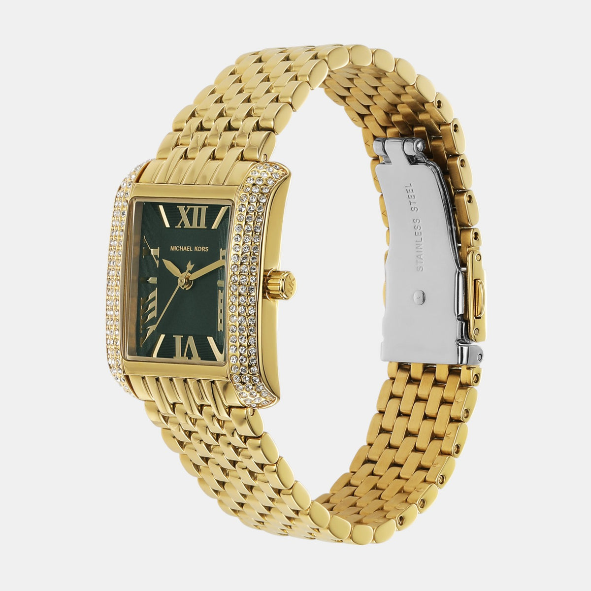 Emery Women Quartz Green Dial Analog Stainless Steel Watch MK4742