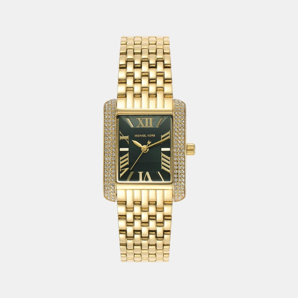 Emery Women Quartz Green Dial Analog Stainless Steel Watch MK4742