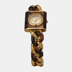 Michael Kors Women Rectangular Gold watch