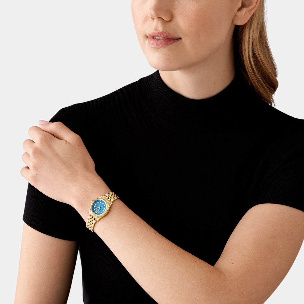 Lexington Women Quartz Blue Dial Analog Stainless Steel Watch MK4813