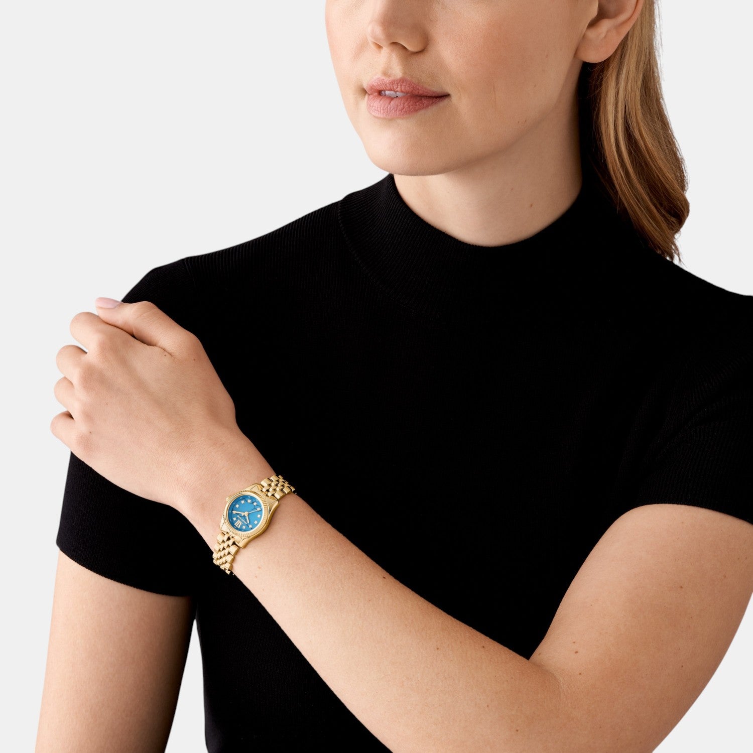 Lexington Women Quartz Blue Dial Analog Stainless Steel Watch MK4813