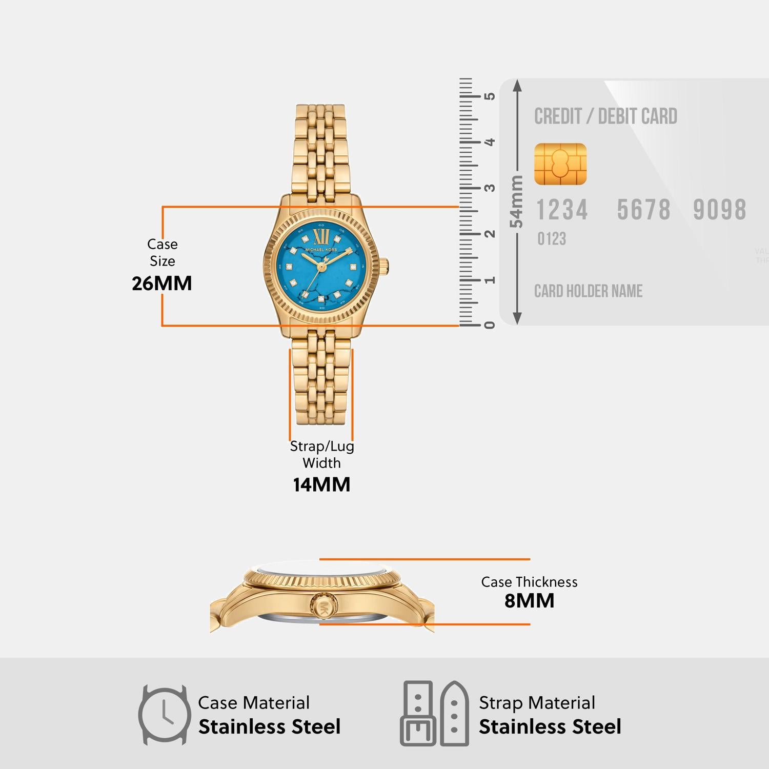 Lexington Women Quartz Blue Dial Analog Stainless Steel Watch MK4813