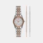 Lexington Women Quartz Silver Dial Analog Stainless Steel Watch MK4817SET
