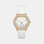 Sage Women Quartz Mother Of Pearl Dial Analog Leather Watch MK4818