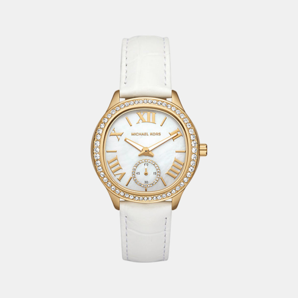 Sage Women Quartz Mother Of Pearl Dial Analog Leather Watch MK4818