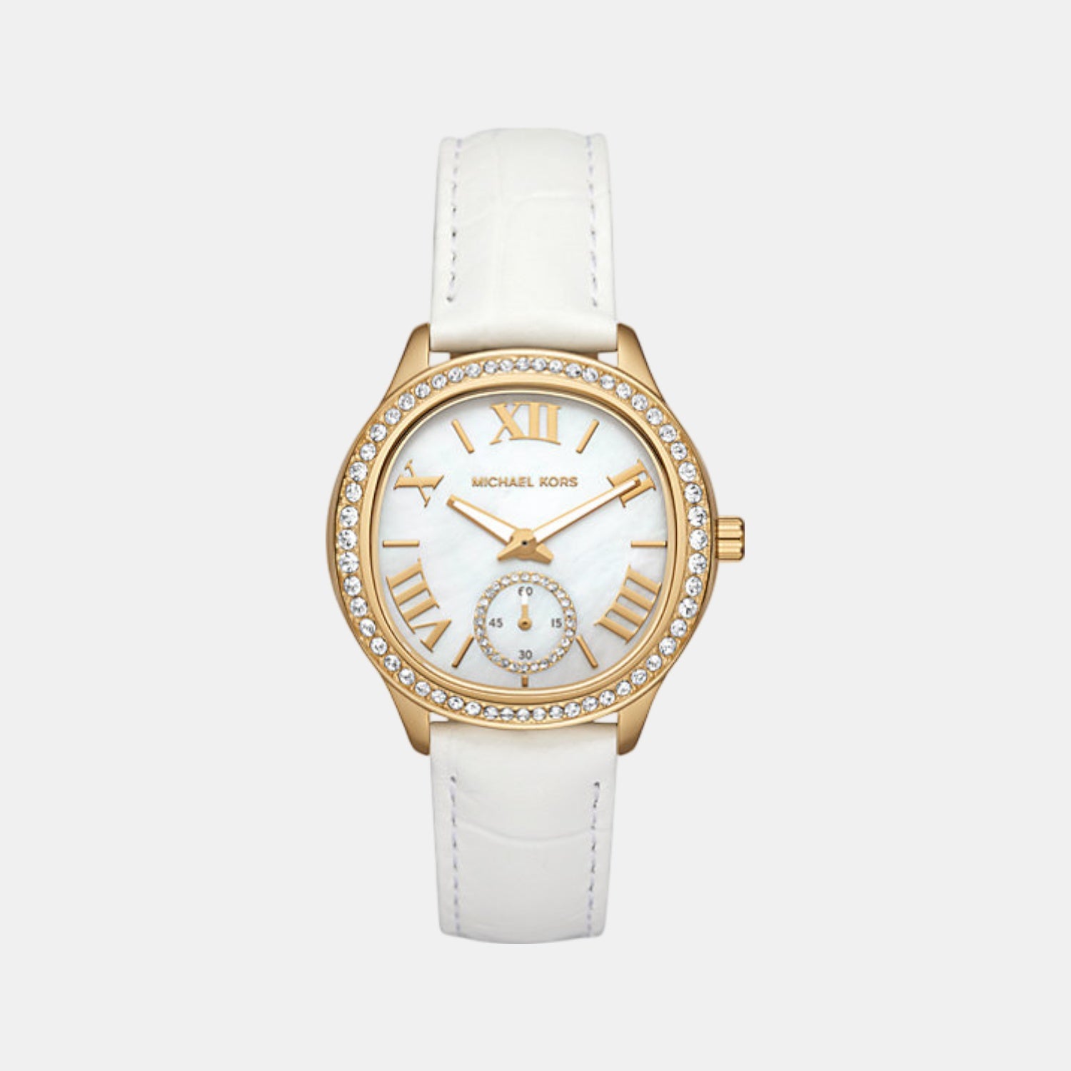 Sage Women Quartz Mother Of Pearl Dial Analog Leather Watch MK4818