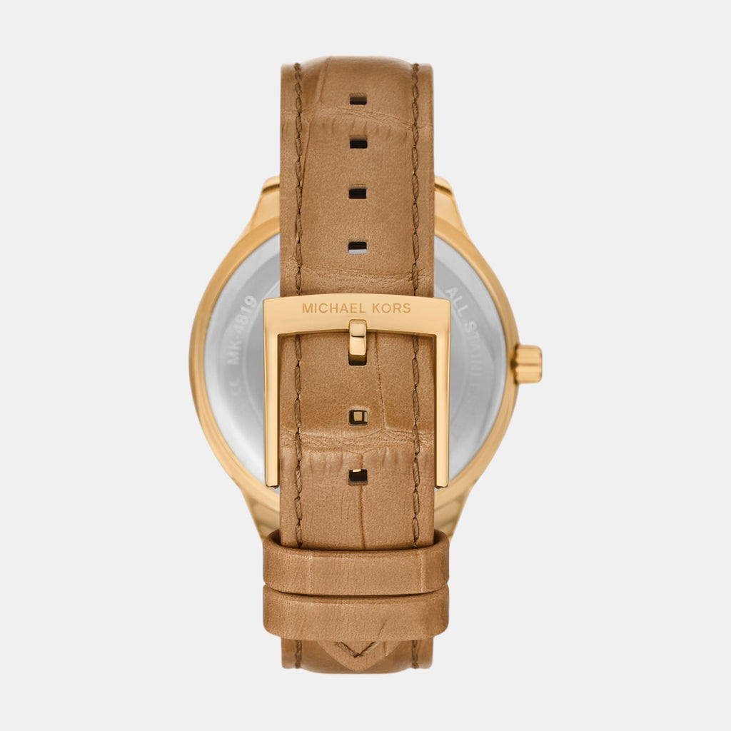 Sage Women Quartz Mother Of Pearl Dial Analog Leather Watch MK4819