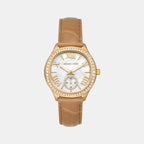 Sage Women Quartz Mother Of Pearl Dial Analog Leather Watch MK4819