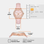 Sage Women Quartz Pink Dial Analog Leather Watch MK4820