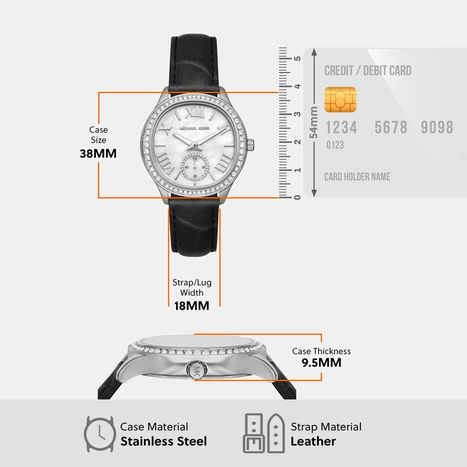 Sage Women Quartz Mother Of Pearl Dial Analog Leather Watch MK4821