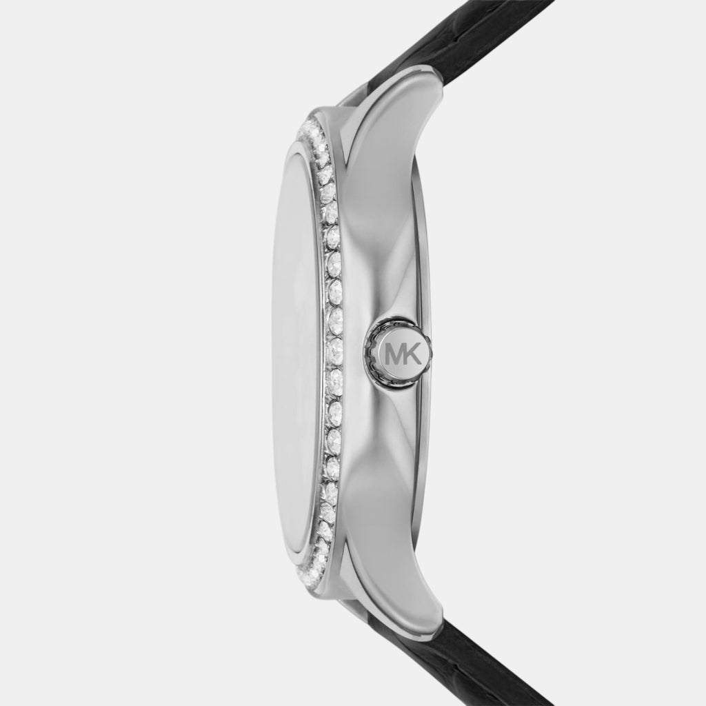 Sage Women Quartz Mother Of Pearl Dial Analog Leather Watch MK4821