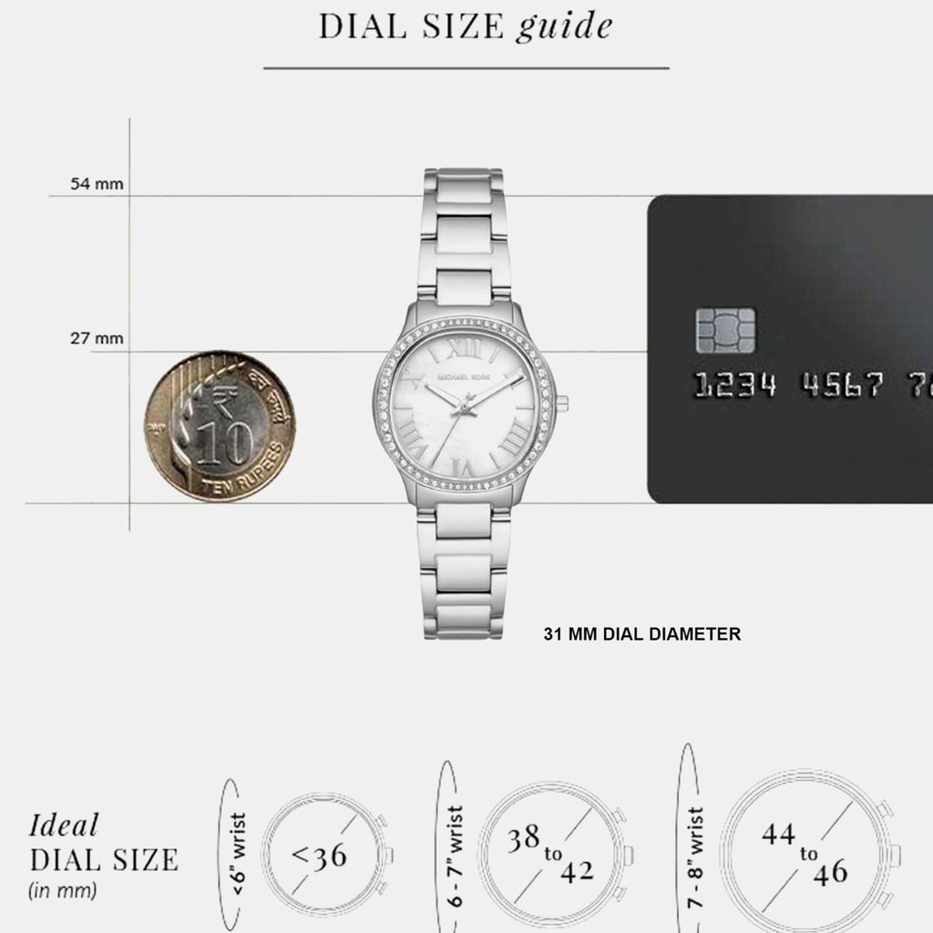 Sage Women Quartz Mother Of Pearl Dial Analog Stainless Steel Watch MK4824