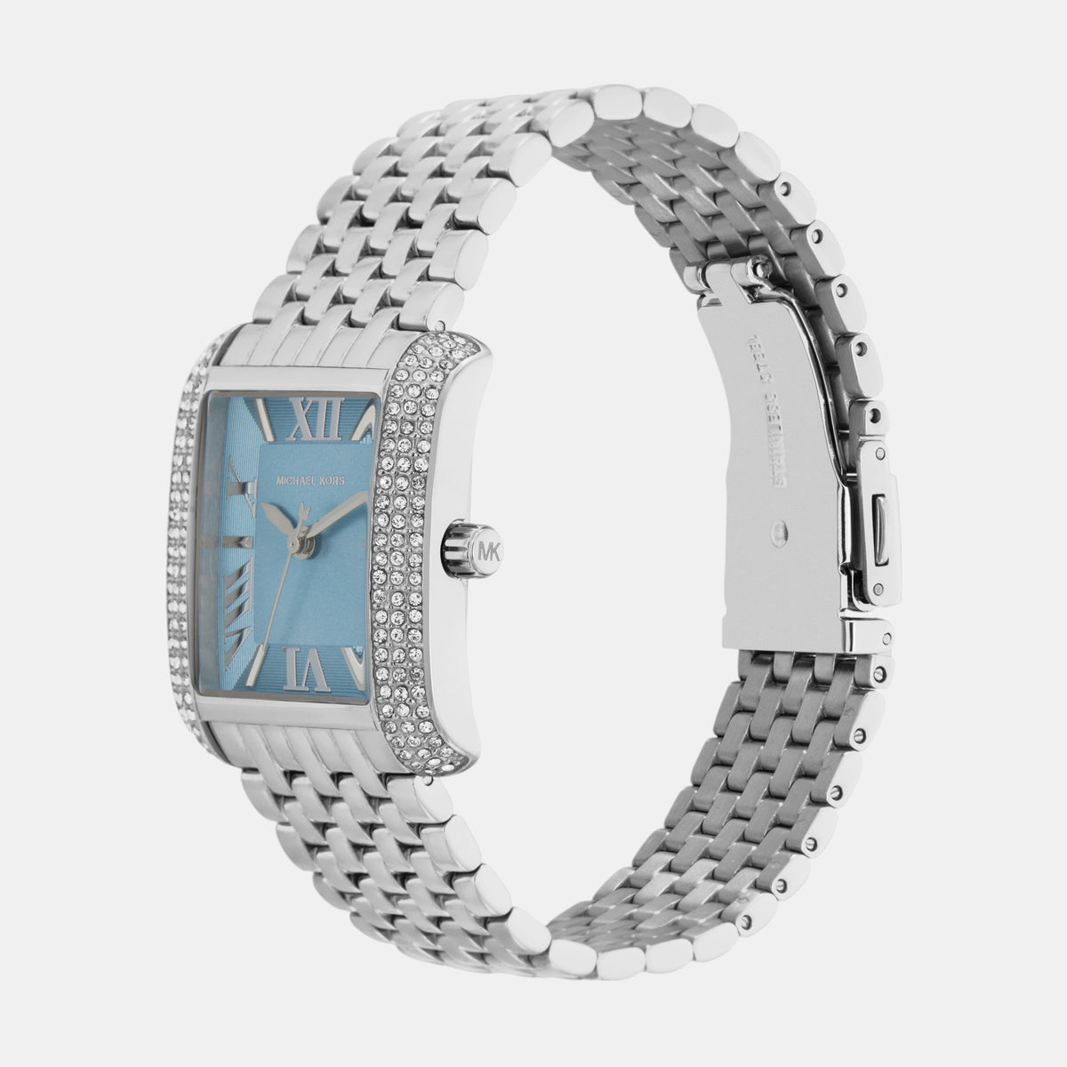 Emery Women Quartz Blue Dial Analog Stainless Steel Watch MK4829