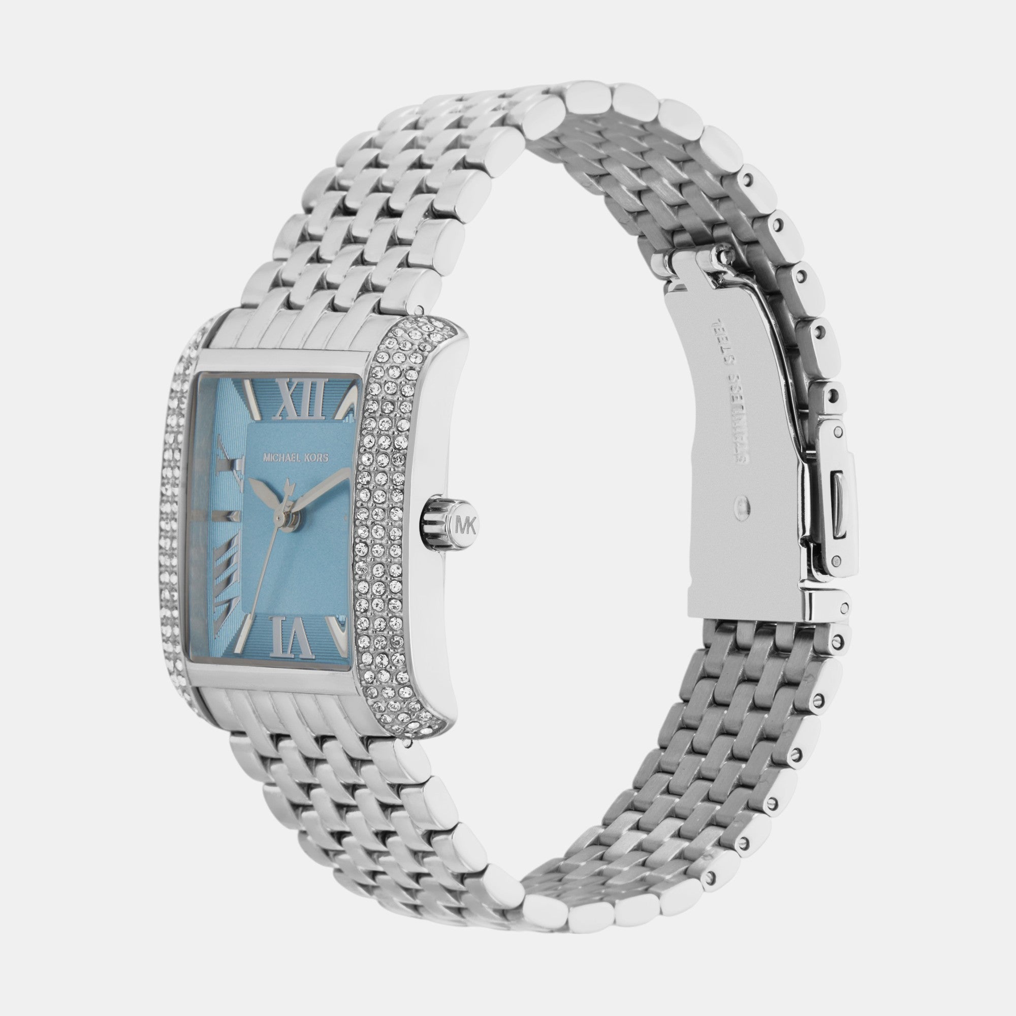 Emery Women Quartz Blue Dial Analog Stainless Steel Watch MK4829