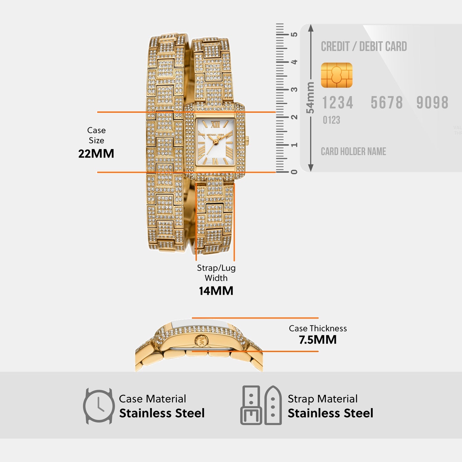 Emery Women Quartz White Dial Analog Stainless Steel Watch MK4835