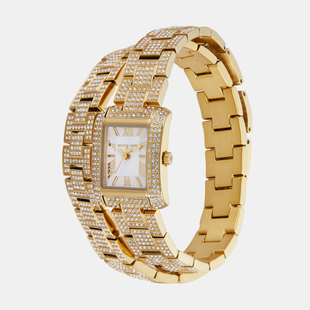 Emery Women Quartz White Dial Analog Stainless Steel Watch MK4835