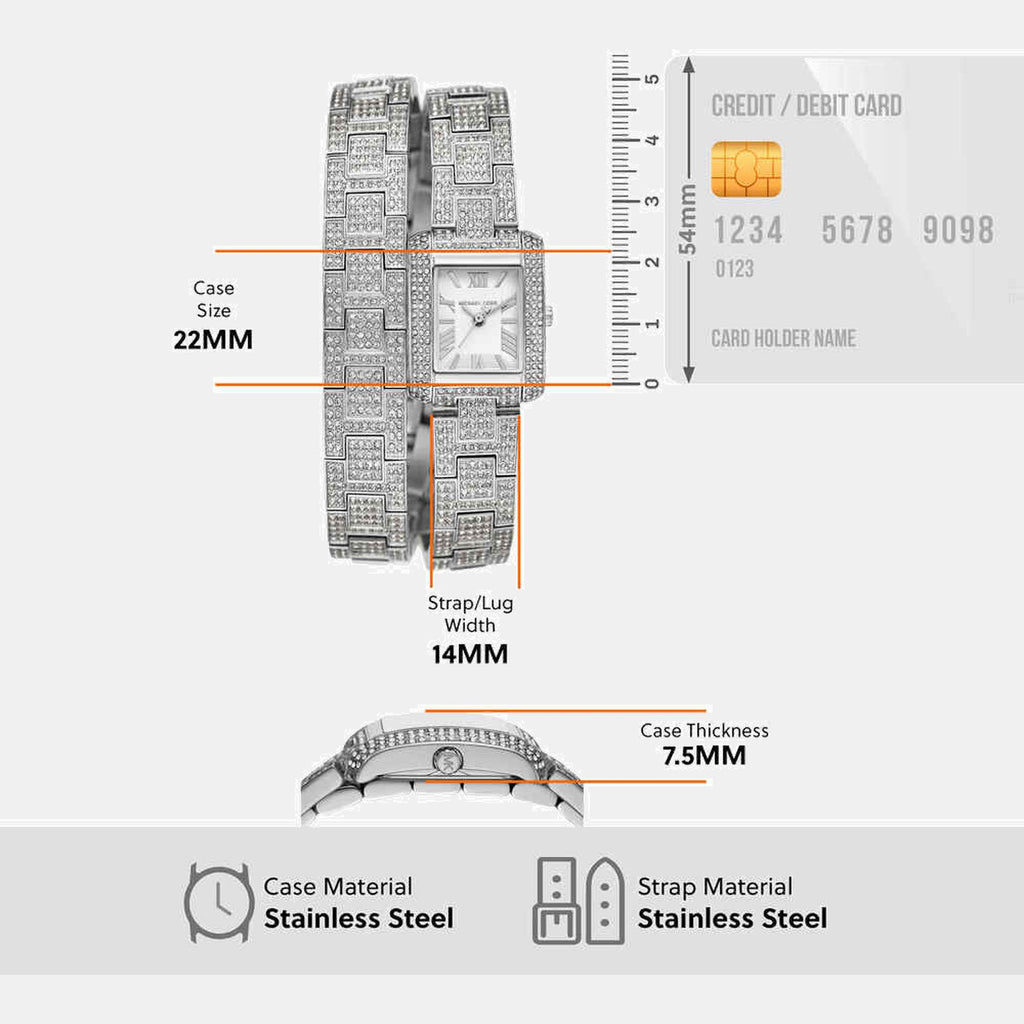 Emery Women Quartz White Dial Analog Stainless Steel Watch MK4836