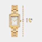 Emery Women Quartz White Dial Analog Stainless Steel Watch MK4837SET