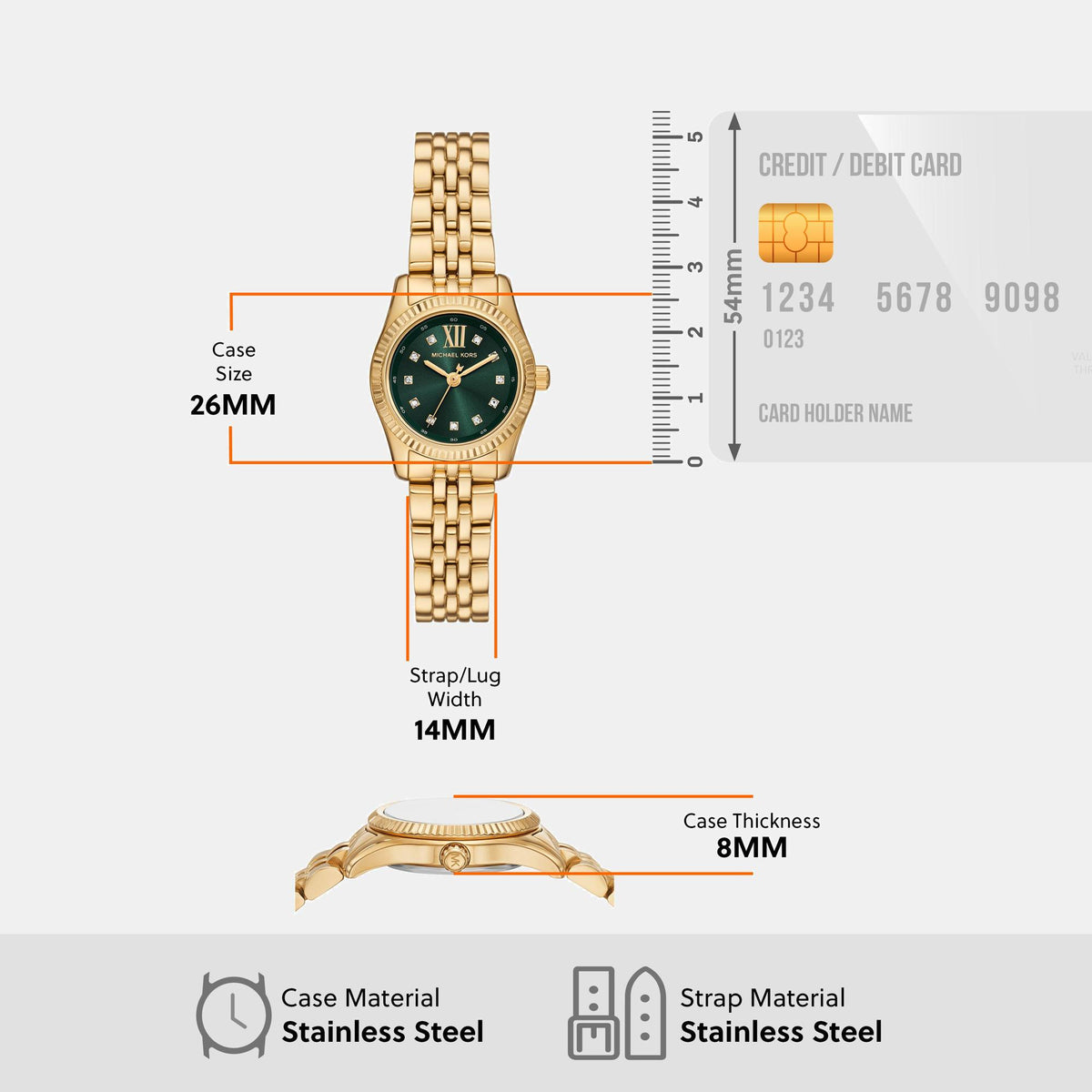 Michael Kors 26 mm Gold Quartz watch