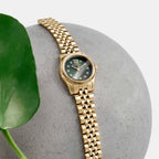 Petite Lexington Women Quartz Green Dial Analog Stainless Steel Watch MK4842