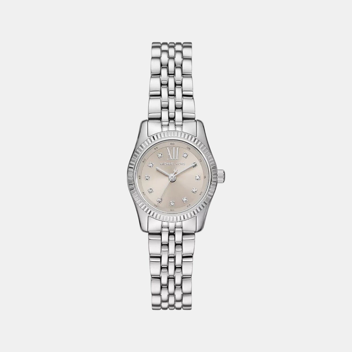 Petite Lexington Women Quartz Silver Dial Analog Stainless Steel Watch MK4843