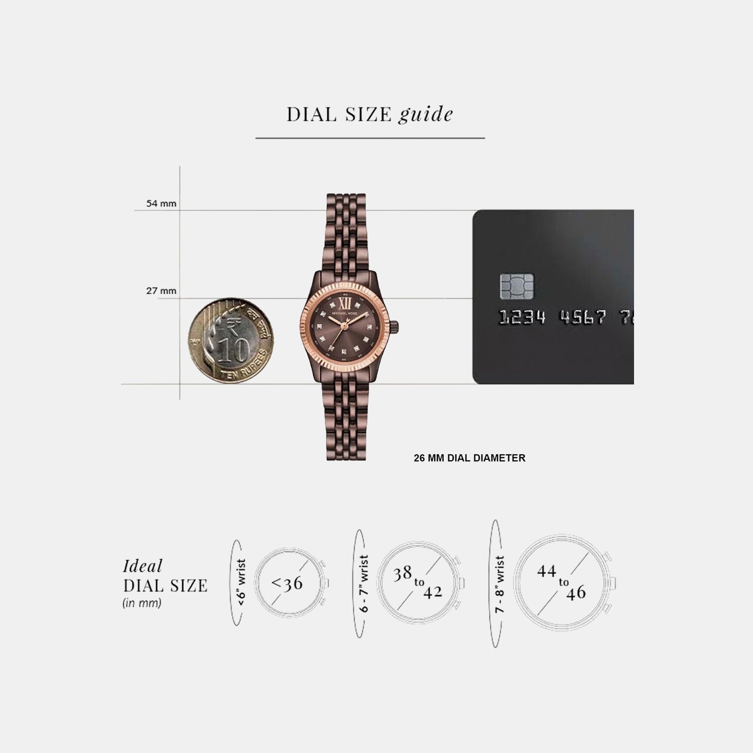 Lexington Women Quartz Brown Dial Analog Stainless Steel Watch MK4844