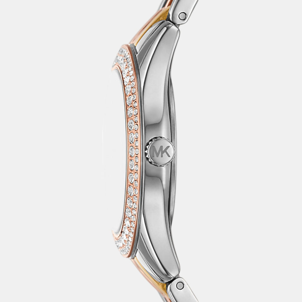 Harlowe Women Quartz Mother Of Pearl Dial Analog Stainless Steel Watch MK4846