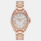 Kacie Women Quartz White Dial Analog Stainless Steel Watch MK4853