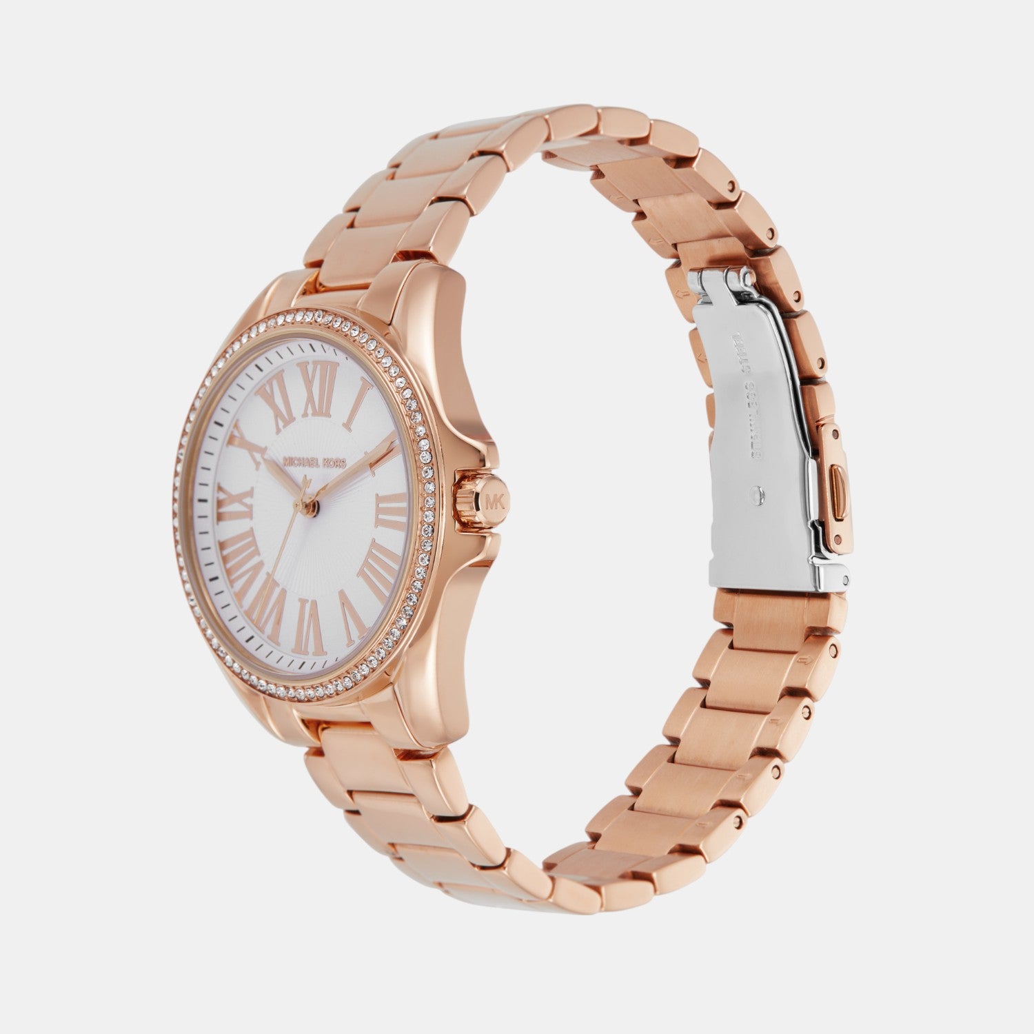 Kacie Women Quartz White Dial Analog Stainless Steel Watch MK4853