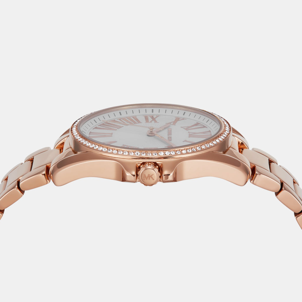 Kacie Women Quartz White Dial Analog Stainless Steel Watch MK4853