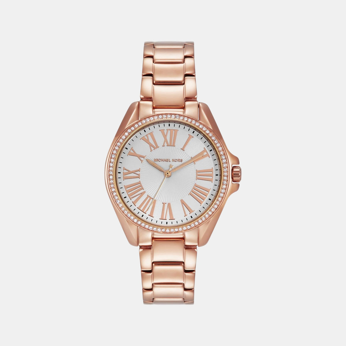 Kacie Women Quartz White Dial Analog Stainless Steel Watch MK4853