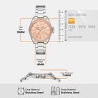 Kacie Women Quartz Rose Gold Dial Analog Stainless Steel Watch MK4854