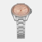 Kacie Women Quartz Rose Gold Dial Analog Stainless Steel Watch MK4854